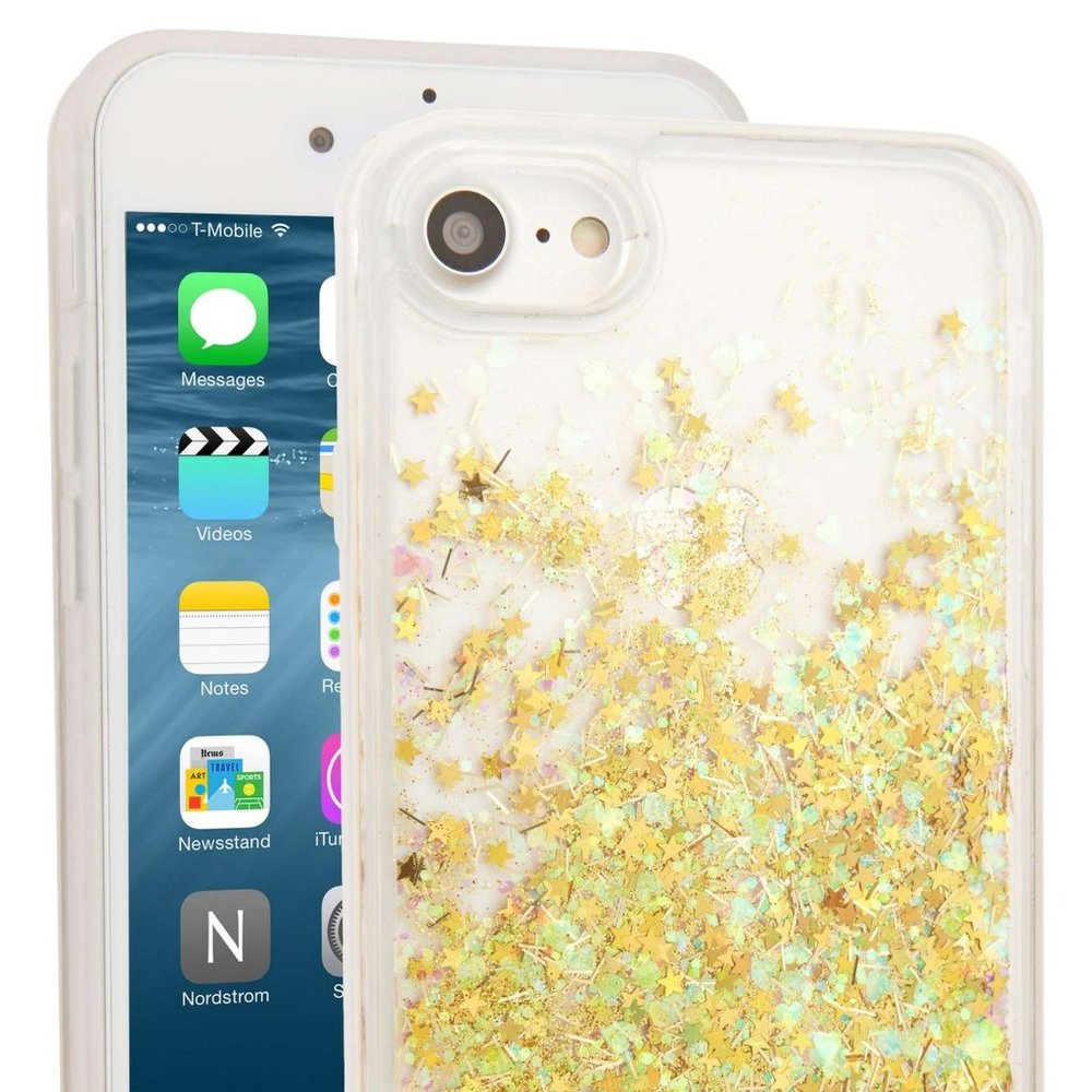 RECOVER/Nordstrom iPhone 7 GLITTER PARTY Case GOLD New NIB Fun HPx2π - Picture 3 of 7